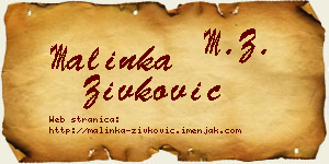 Malinka Živković vizit kartica